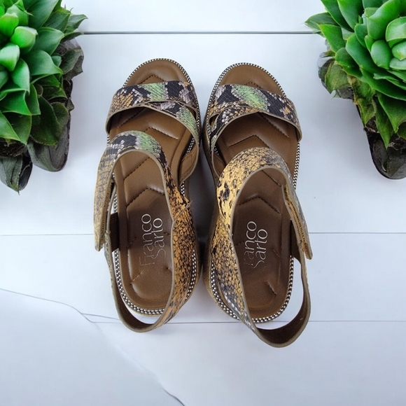 Franco Sarto Woman's size 6M faux Snake print. Velcro closure strap. See more... - Picture 10 of 10